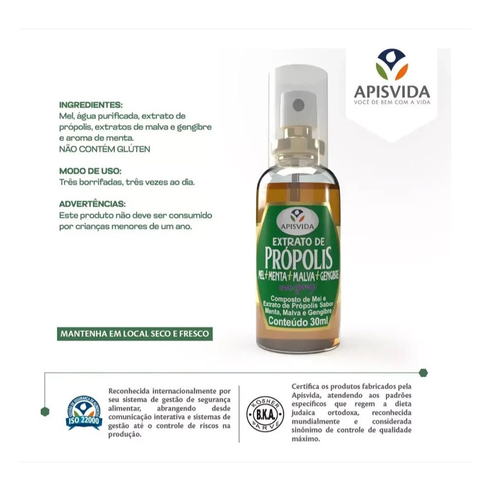 Extrato de Própolis Composto de Mel, Menta e Malva - Imagem 4