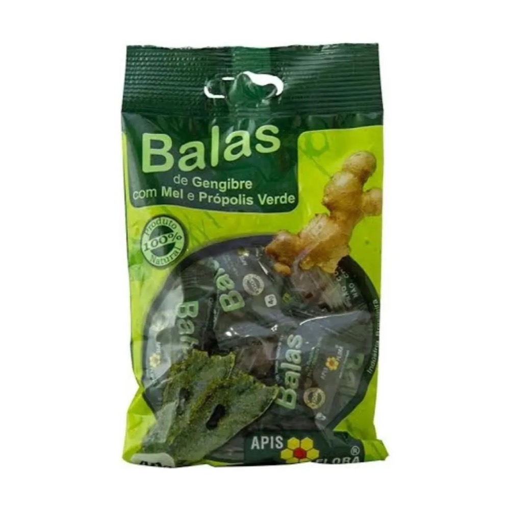 Balas de Gengibre com Mel e Própolis Verde